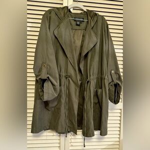 Live a little Khaki Utility Jacket olive green 1X